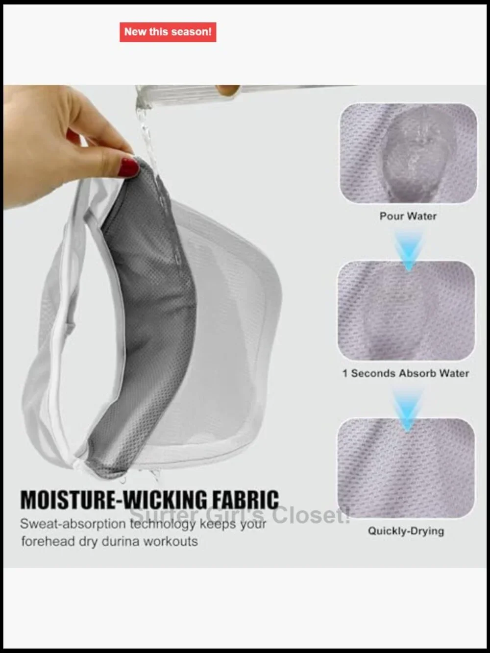 Sports Sun Visor with UPF 50+ Cooling Stretchy Fit for Women Men